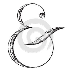 Ampersand, pointillism technique, design element