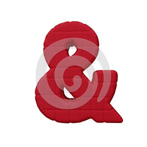 Ampersand Sign Red Balloon. Isolated on white background. 3D rendering