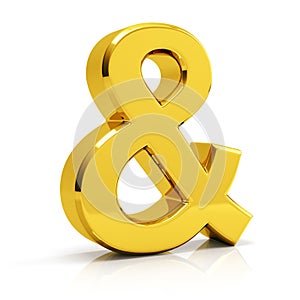 Ampersand symbol 3d render.