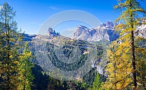 Ampezzo Dolomites, Italy in autumn