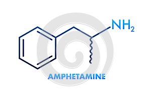 Amphetamine formula. Icon with amphetamine formula. Vector illustration