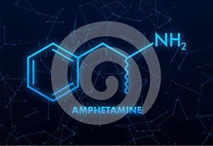 Amphetamine formula. Icon with amphetamine formula. Vector illustration