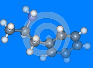 Amphetamine molecular model