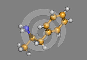 Amphetamine molecular model