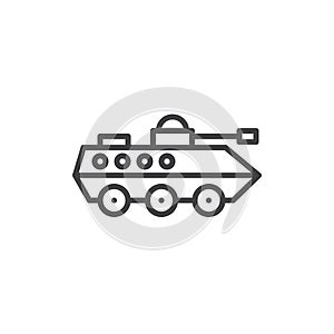 Amphibia military vehicle line icon