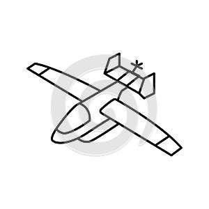 amphibious airplane aircraft line icon vector illustration