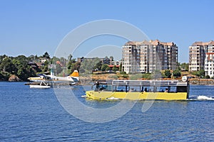 Amphibious bus and seaplane