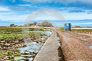 Amphibious Vehicle leaving Elizabeth Castle Jersey