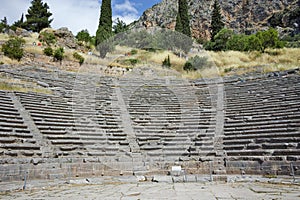 Amphitheater in Ancient Greek archaeological site of Delphi, Greece