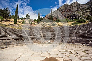 Amphitheater in Ancient Greek archaeological site of Delphi, Greece