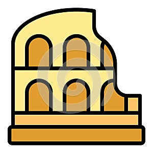 Amphitheater architecture icon vector flat