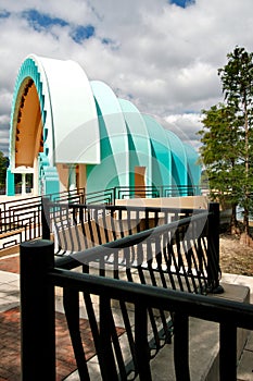 Amphitheater and cloudy blue sky