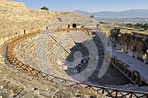 Amphitheater in hierapolis, Pamukkale - Turkey. photo