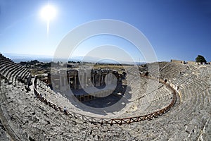 Amphitheater in hierapolis, Pamukkale - Turkey. photo