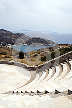 Amphitheater Mylopotas beach Ios Greek isla photo
