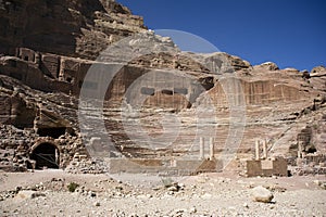 The amphitheater in Petra. Jordan