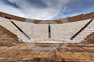 Amphitheater in Roman Odeon, Patras, Peloponnese, Greece