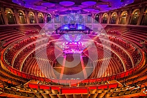 Amphitheater and scene at Royal Albert Hall. London, Great Britain.
