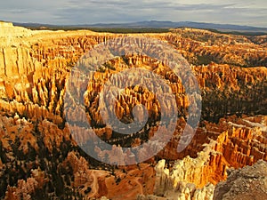 Amphitheater, view from Inspiration point at sunrise, Bryce Canyon National Park