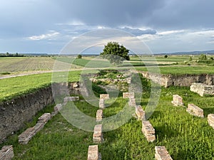 Amphitheater in the Viminacium Archaeological Park or Reconstruction of the amphitheater of the Roman city Viminatium