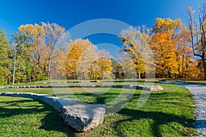 Amphitheatre in autumn park