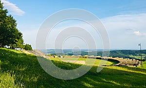 Amphitheatre of the Porolissum roman castrum from Transylvania, Romania.