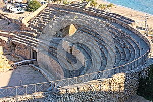 Amphitheatre from the Roman city of Tarraco, now Tarragona. It was built in the 2nd century AD, sited close to the forum of this photo