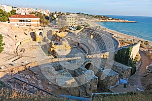 Amphitheatre from the Roman city of Tarraco, now Tarragona. It was built in the 2nd century AD, sited close to the forum of this photo