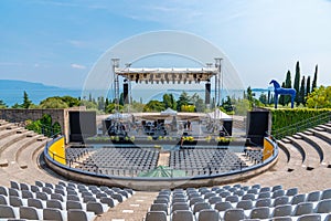Amphitheatre at Vittoriale degli italiani palace at Gardone Riviera in Italy photo