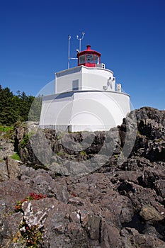 Amphitrite Lighthouse in Ucluelet, Vancouver Island, British Col photo