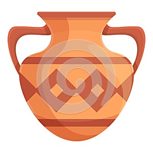 Amphora clay icon, cartoon style