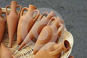Amphora souvenirs in a basket