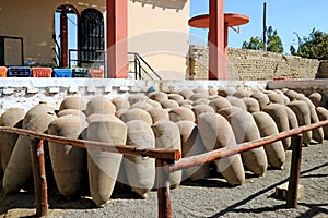 Amphoras Used in the Production of Peruvian Pisco Brandy at the Winery in Ica Region, Peru