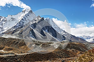 Amphu Gyabjen and Ama Dablan peaks views from Chukhung valley photo