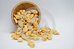 Amplang crackers on a white background