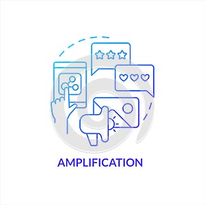 Amplification blue gradient concept icon