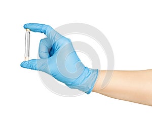 Ampoule in a hand photo