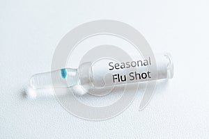 Ampoule with prophylactic flu shot in season
