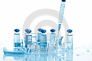 Ampoule on vaccine. on white photo