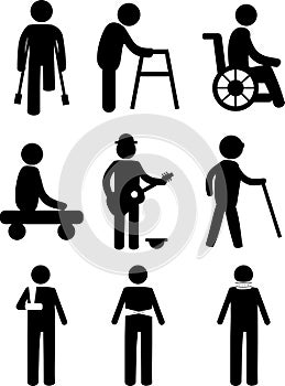 Amputee Handicap Disable People Man Pictogram