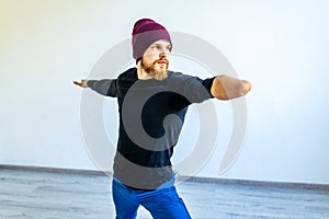 amputees handisport young man doing yoga exercises indoors at home