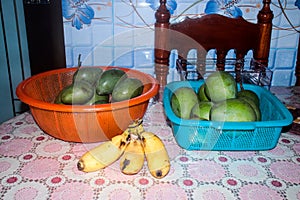 Fruits on Dining table for serve photo