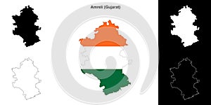 Amreli outline map