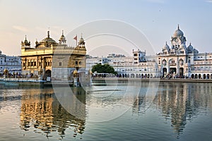 Amritsar Sikh Golden temple at sunrise