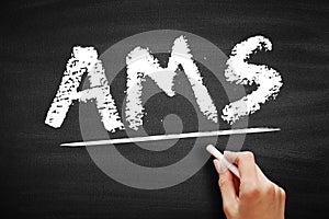 AMS - AfterMarket Service acronym, business concept on blackboard