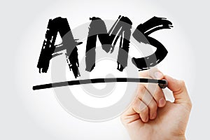 AMS - AfterMarket Service acronym with marker, business concept background