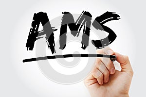 AMS - AfterMarket Service acronym with marker, business concept background photo