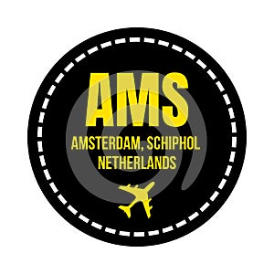 AMS Amsterdam airport symbol icon