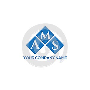 AMS letter logo design on WHITE background. AMS creative initials letter logo concept.