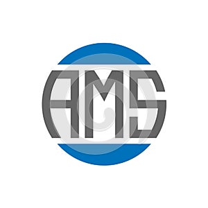 AMS letter logo design on white background. AMS creative initials circle logo concept. photo